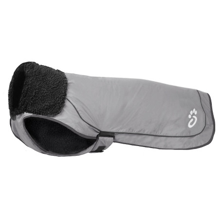 Pelerină de ploaie pentru câini Mountain Paws Reflective Fleece-Lined Dog Raincoat gri Reflective