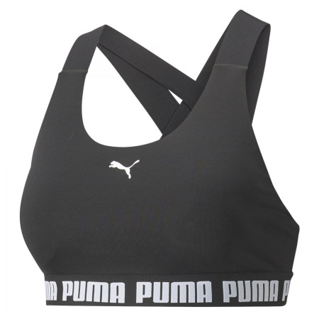 Bustieră Puma Mid Impact Feel it Bra negru/alb