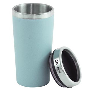 Cană termică Outwell Vacuum Bamboo Mug albastru deschis