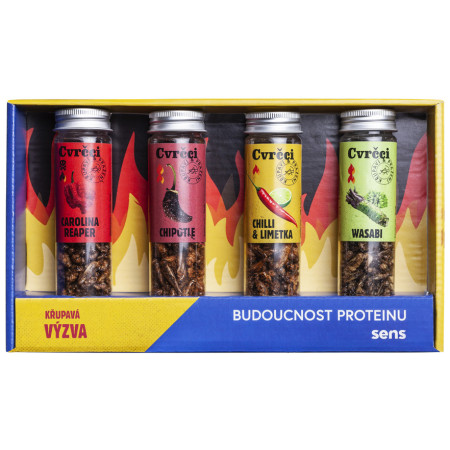 Greieri comestibili Sens Greieri picanți crocanți & prăjiți - Set cadou de 4 arome