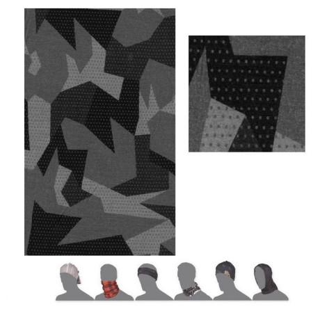 Fular Sensor Tube Merino Impress negru/gri