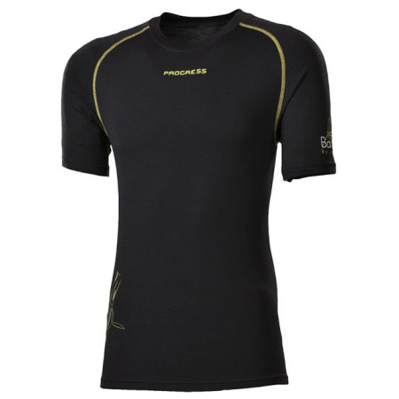Tricou bărbați Progress Triko NKR 28CA kr.r. negru Black/GreenStitching