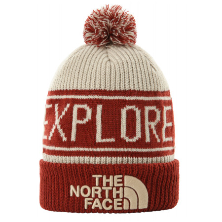 Căciulă The North Face Retro Tnf Pom Beanie alb/roșu BrickHouseRed/Flax