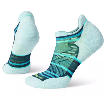 Șosete femei Smartwool Run Targeted Cush Stripe Low Ank Socks albastru/alb