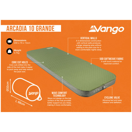 Saltea autogonflabilă Vango Arcadia 10 Grande