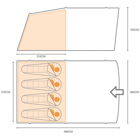 Cort gonflabil Regatta Kolima V3 4
