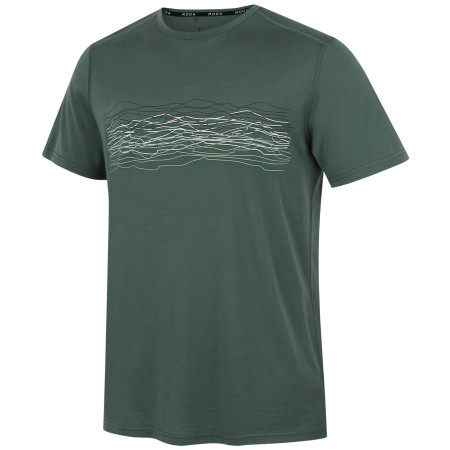 Tricou bărbați MOOA Merino Lyolite Waves 150 Short verde dusty green
