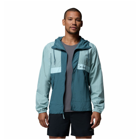 Geacă bărbați Columbia Spire Valley™ Hooded Windbreaker albastru deschis Crushed Blue, Everblue, Marine Light