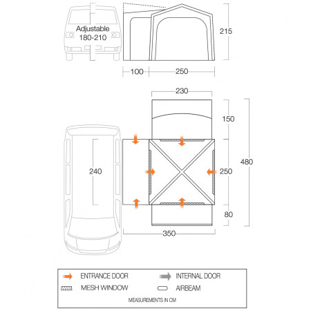 Cort frontal Vango Versos Air Low
