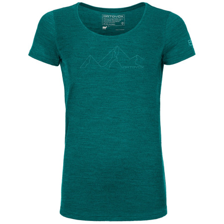 Tricou funcțional femei Ortovox W's 150 Cool Mountain Face TS verde