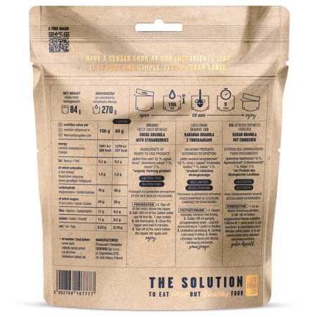 Mâncare deshitradată Lyo food Granola cu cacao și căpșuni