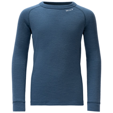 Tricou funcțional copii Devold Duo Active Merino Shirt Jr Berry albastru închis Berry