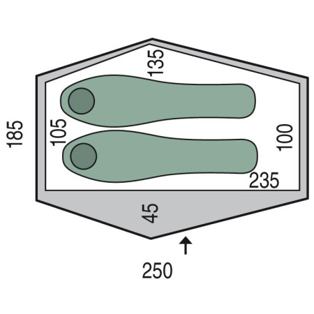 Cort ușor de 2 persoane Pinguin Echo 2