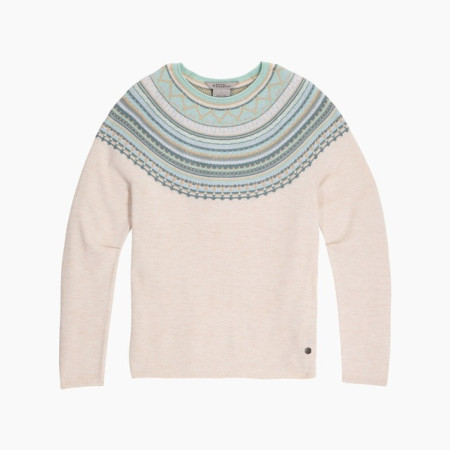 Bluză femei Royal Robins Westlands Fairisle Crew bej Chalk Htr Manzanita Pt
