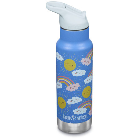 Termos copii Klean Kanteen Insulated Kid Classic Narrow 12oz (w/Flip Seal Sport Cap) albastru deschis rainbows