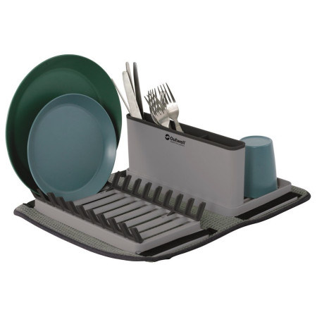 Odkapávač Outwell Dunton Foldable Dish Rack with Sponge Drain gri/negru
