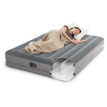 Saltea gonflabilă Intex Queen Dura-Beam Prestige Mid-Rise USB Pump
