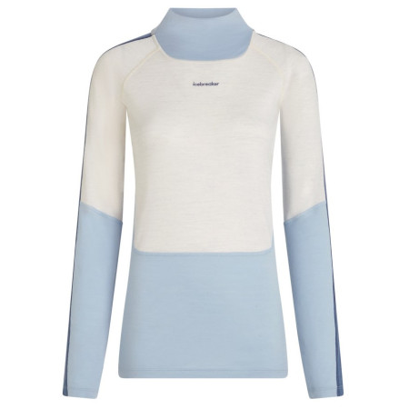 Tricou funcțional femei Icebreaker Women Mer 200 Oasis+ LS High Neck alb/albastru Zin/Ecrht/Dw/Cb