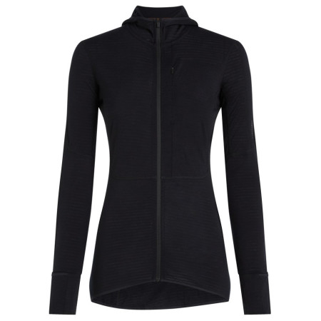 Hanorac funcțional de damă Icebreaker Women Merino Blend 200 RealFleece™ Descender LS Zip Hoodie negru Black