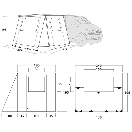 Tendă Outwell Backroads Awning Room