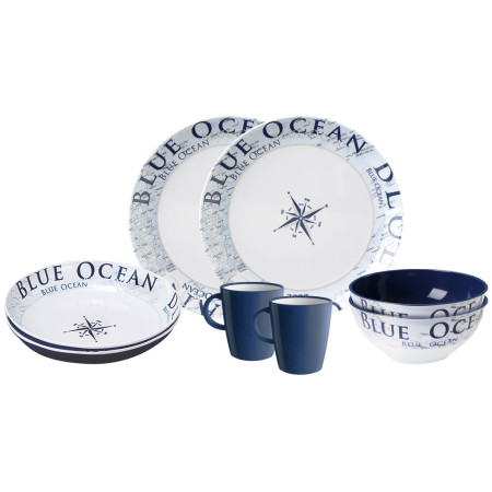 Set vase Brunner Set tête-à-tête Blue Ocean 8 pcs alb