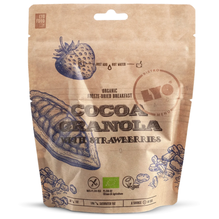 Mâncare deshitradată Lyo food Granola cu cacao și căpșuni
