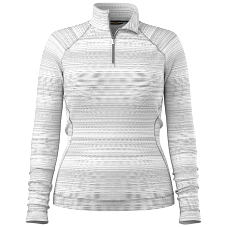 Tricou funcțional femei Smartwool W Classic Thermal Merino Base Layer 1/4 Zip gri LIGHT GRAY COLOR SHIFT