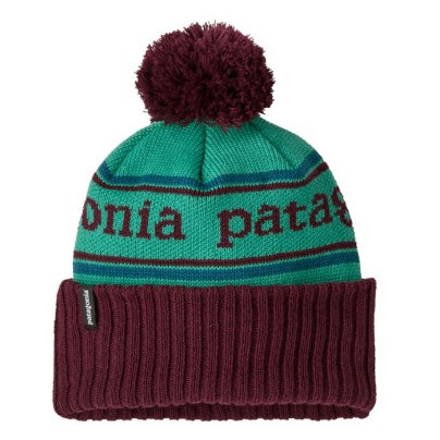 Căciulă copii Patagonia K's Powder Town Beanie verde/maro Park Stripe: Solo Teal
