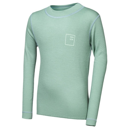 Tricou funcțional copii Sensor Merino DF Logo Up Basil Green verde deschis Basil Green
