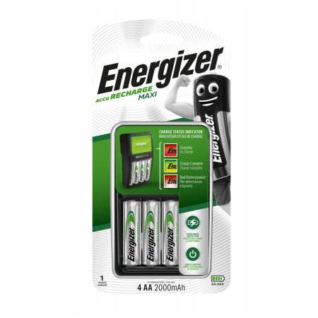 Încărcător Energizer Maxi + 4AA Power Plus 2000 mAh Negru/Argintiu