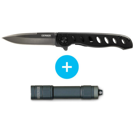 Set cuțit Gerber Evo Jr. + lanternă Tempo Microlight