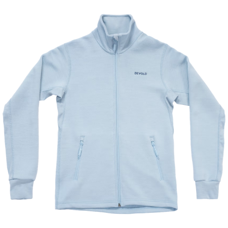 Hanorac funcțional de damă Devold Thermo Wool Jkt Wmn albastru deschis Dawn