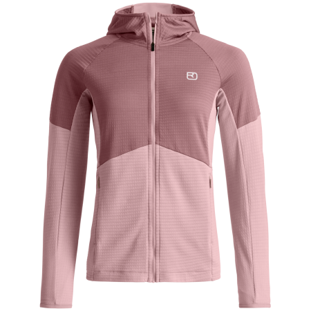 Hanorac funcțional de damă Ortovox Fleece Light Grid Hoody W roz Dawn Rose