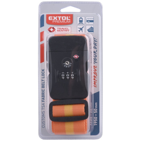 Curea pentru valiză Extol TSA cu cod din 3 cifre