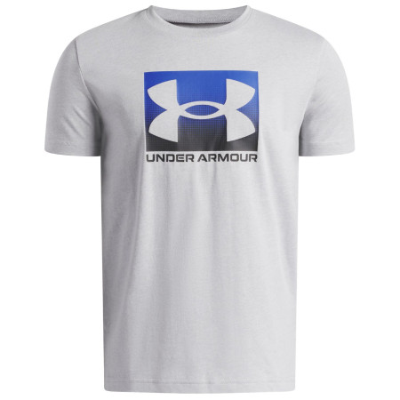 Tricou funcțional copii Under Armour UA B Boxed Sports Update SS Mod Gray Light Heather gri deschis Mod Gray Light Heather / / Black