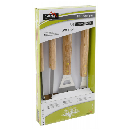 Ustensile grătar Cattara Wood sada 3ks