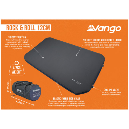 Saltea autogonflabilă Vango Rock & Roll 12cm