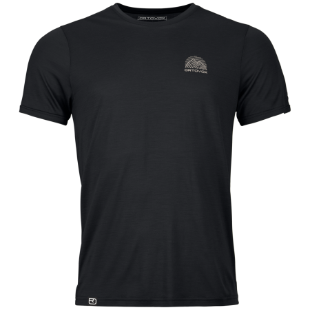 Tricou funcțional bărbați Ortovox 120 Cool Tec Mtn Stripe negru Black Raven