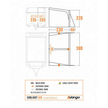 Cort frontal Vango Sunlight Air 380 Elements ProShield