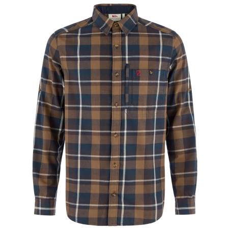 Cămașă bărbați Fjällräven Fjällglim Regular Shirt M maro Wood Brown-Black Oak