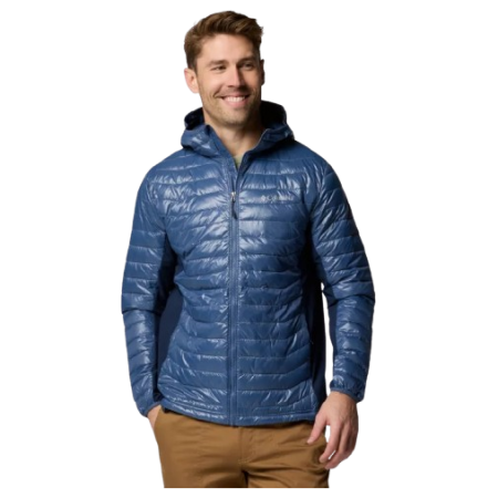 Geacă bărbați Columbia Powder Pass™ Hybrid Hooded Jacket albastru Dark Mountain, Collegiate Navy