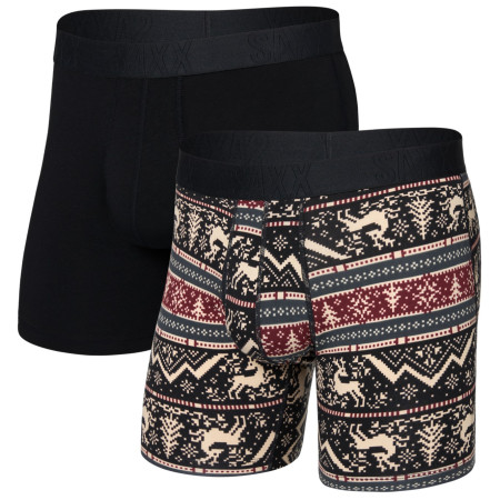 Boxeri bărbați Saxx Droptemp Cooling Cotton Boxer Brf Fl 2Pk negru caribou/black