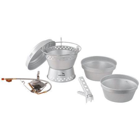 Set vase și arzător Easy Camp Storm Cooker & Stove set argintiu