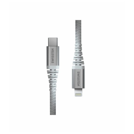 Cablu Swissten Kevlar USB C / Lightning 1,5 m alb white