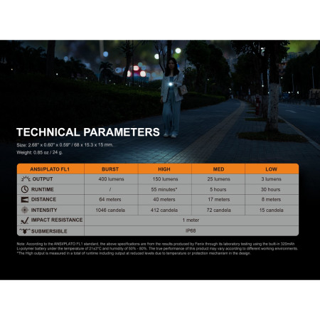Lanterna reîncarcabilă Fenix Nabíjecí svítilna E05R