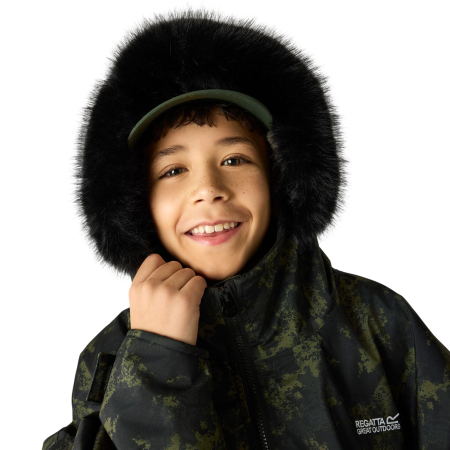 Geacă impermeabilă pentru copii Regatta Junior Waterproof Changing Robe Pro Bark Green