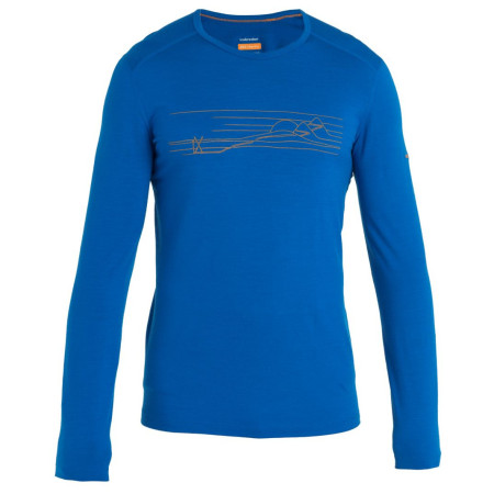 Tricou bărbați Icebreaker M 200 Oasis LS Crewe Ski Stripes albastru