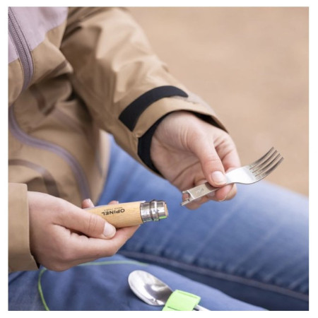Tacâm Opinel Picnic Plus cu furculiță/linguriță/șervețel