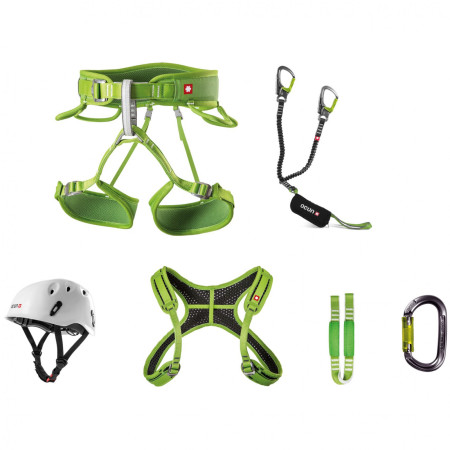 Set pentru Via Ferrata Ocún Via Ferrata Twist+Chest Pail Set verde