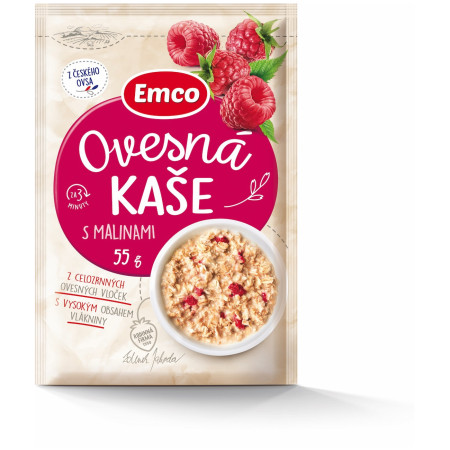 Piure Emco Terci de ovăz cu zmeură 55g